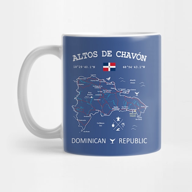 Altos de Chavón Dominican Republic Flag Travel Map Coordinates GPS by French Salsa